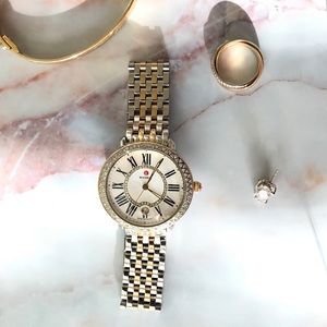 Michele Serein Mid Two Tone Diamond Watch